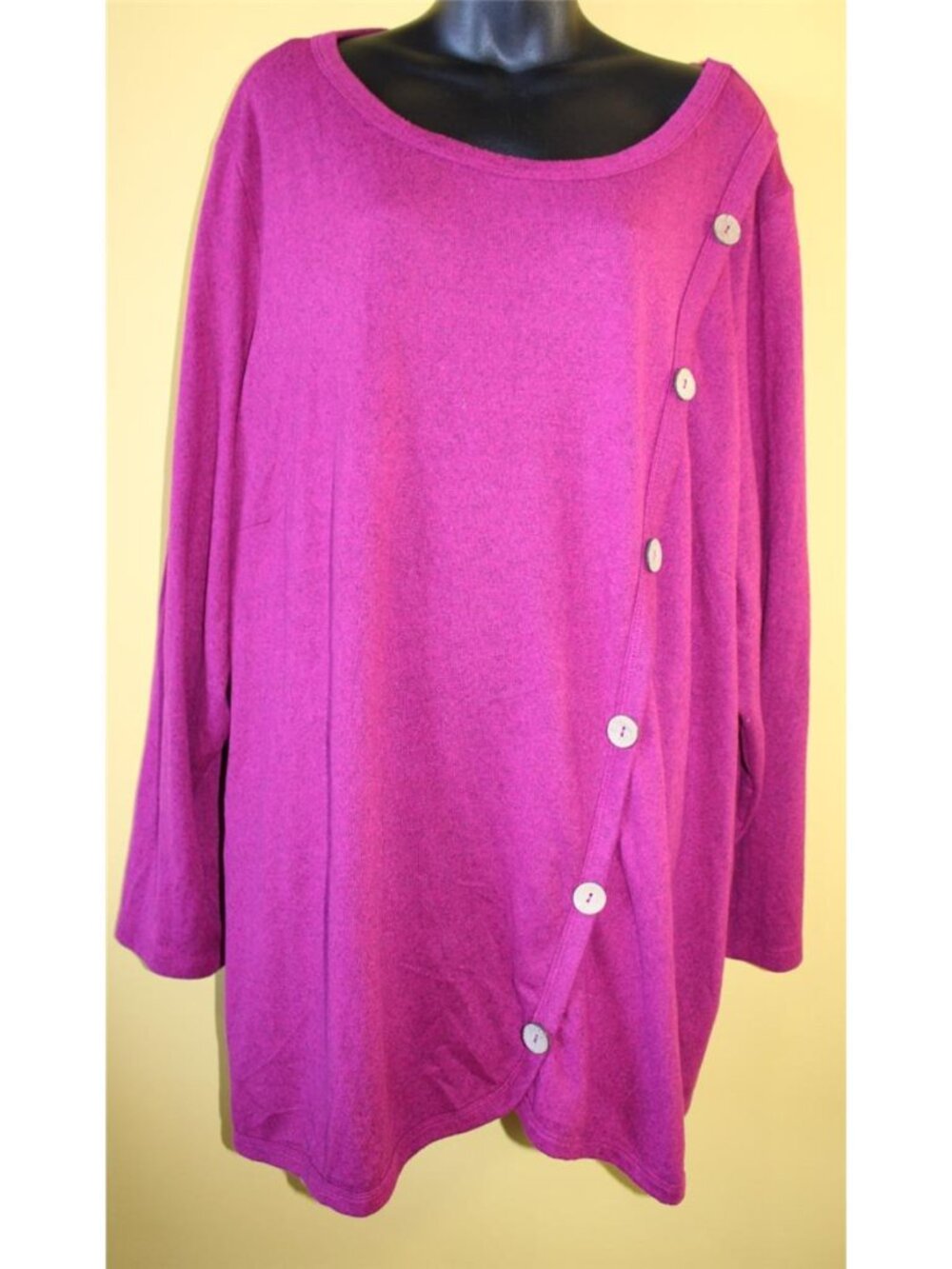EVANS 30/32 Lightweight Long Sleeved Sweater 5x Button Details Longer Length